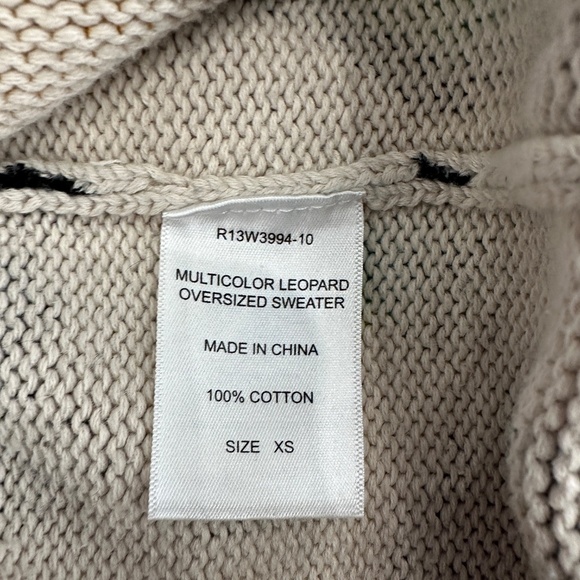 $425 R13 Multicolor Leopard Oversized Sweater Size XS - Picture 7 of 8